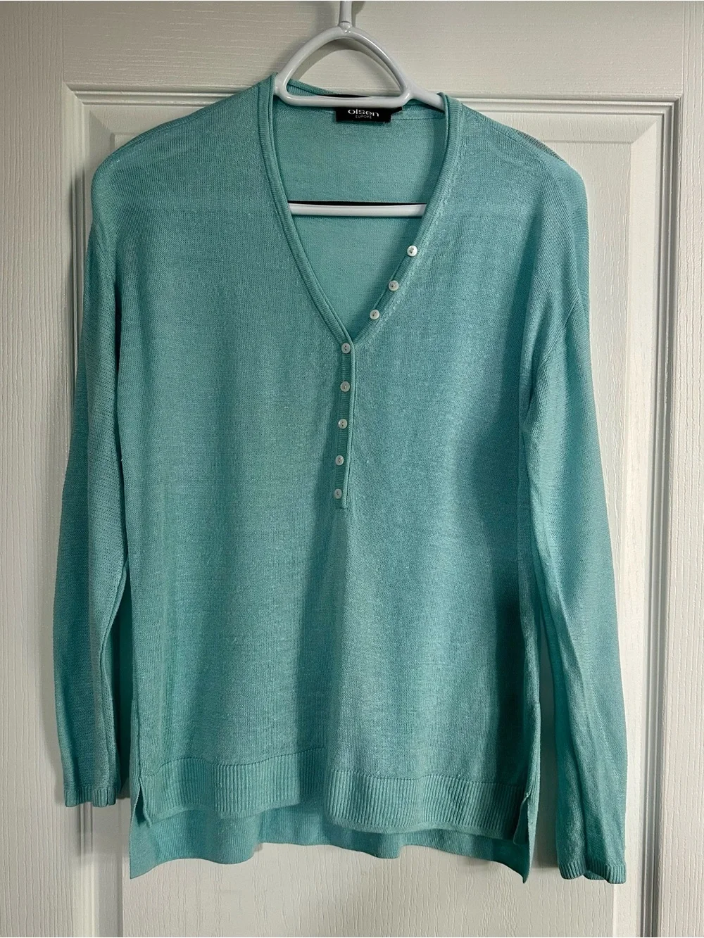Olsen Linen Long Sleeve fine-knit Sweater - Picture 1 of 6